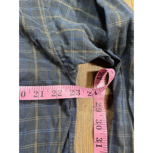 Gitman Bros Shirt Mens Medium Blue Check Button Up Casual Business Office - Picture 7 of 8